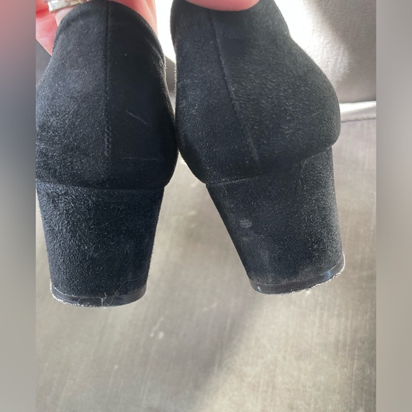 Bruno Magli Classic Square Toe Black Suede Pumps 10 - Picture 4 of 5